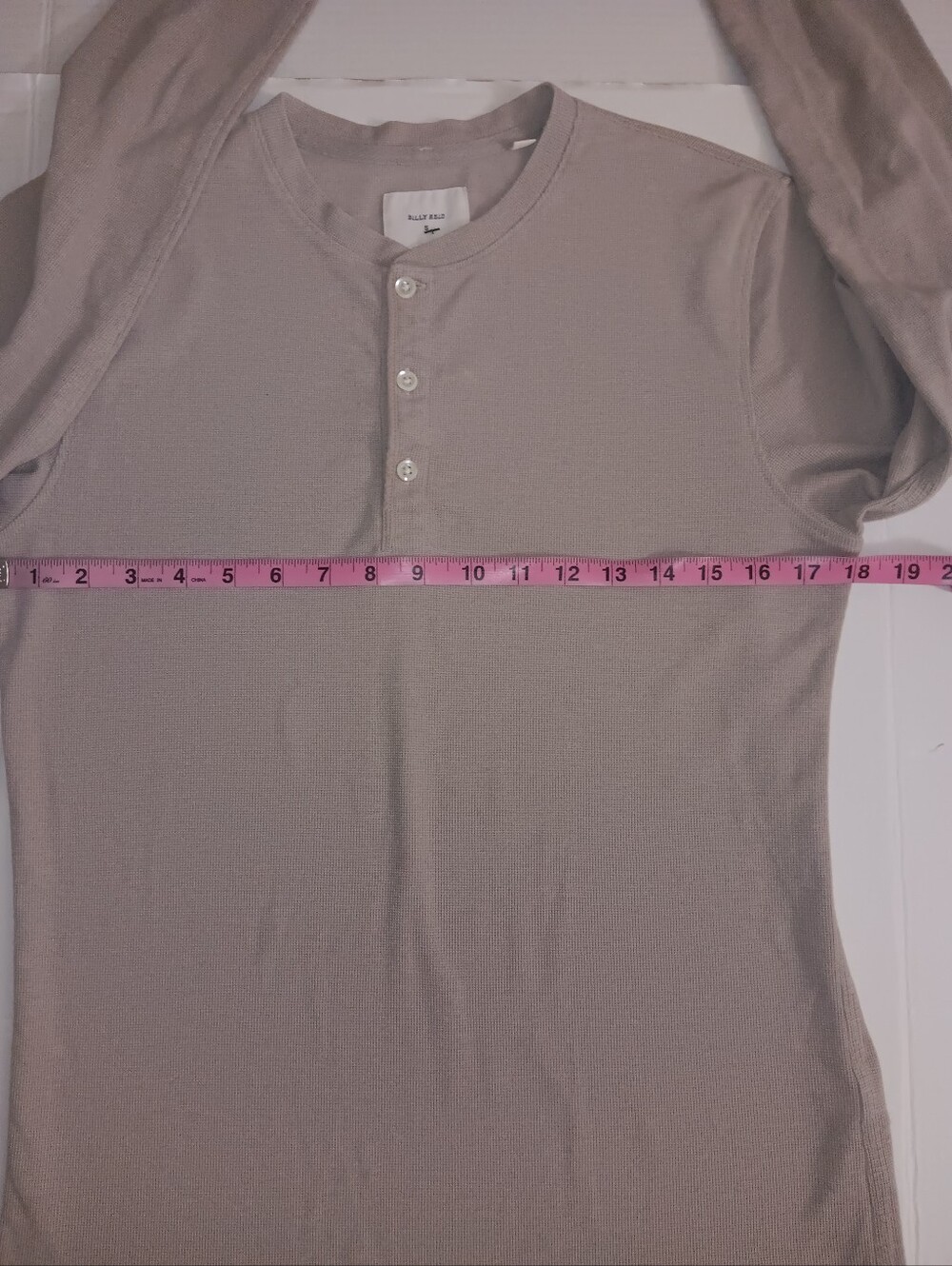 BILLY REID MINI WAFFLE HENLEY MID-WEIGHT SMALL TOP/SHIRT - Picture 6 of 9
